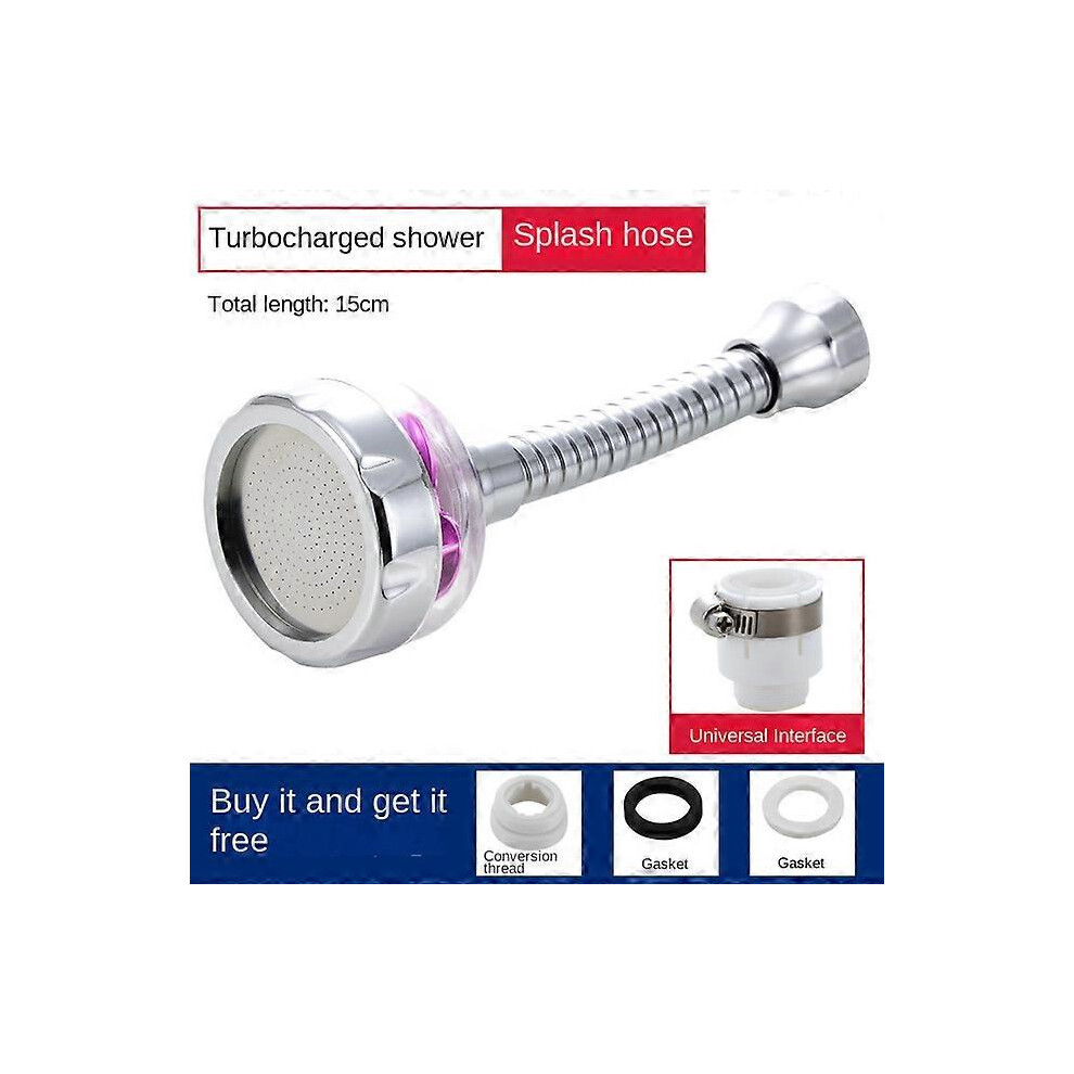 (6.5mm, One size) Kitchen Faucet Bubbler Turbocharged Shower Head 360 Rotation Splash-Proof Faucet Wash Basin Universal Extension Tube Fan Filter-image-OPC-PHJ7JHX-NEW