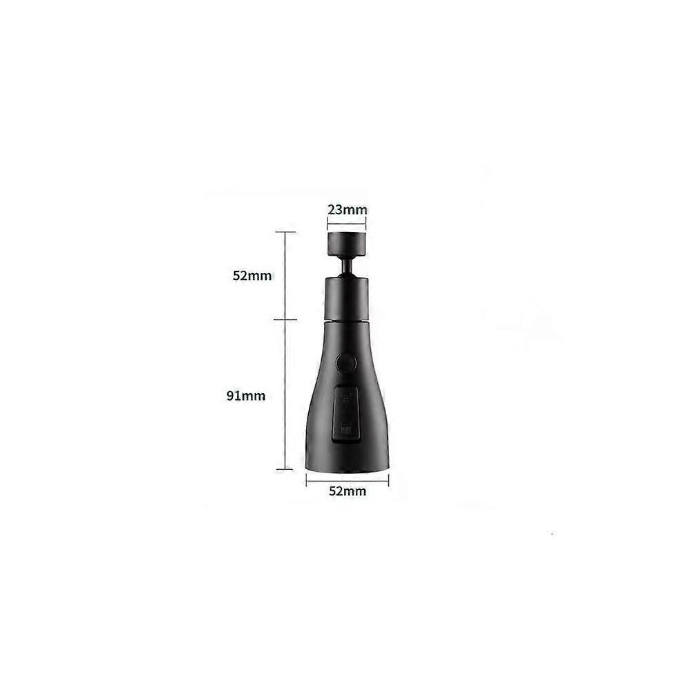 (Black, One Size) Universal 360 Rotate Filter Faucet Aerator Extender Splash Filter Faucets Bubbler Nozzle Bathroom Kitchen Saving Water Sprayer 4909775330144