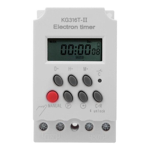 (As show, One size) Electronic Timer Switch Microcomputer Intelligent Large Current KG316T-II 220VAC 30A