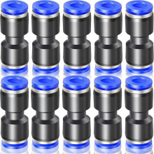 10 Pcs Blue 6mm OD Straight Push To Connect Fittings (PU-6)