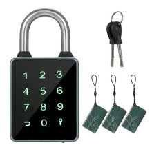 (As show, One size) Smart Padlock BT Keypad Smart Lock Entry Front Door Lock Combination Lock Water Resistant APP Enabled for Home Gate Gym Outdoor School Bike Locker Sto