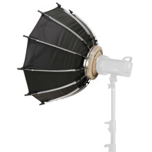 (As show, One size) 45cm/ 17.7in Quick Release Parabolic Softbox Foldable Softbox with Bowen Mount Honeycomb Grid for Photography Studio Photography Portrait Live Stream