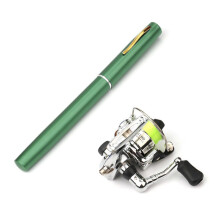 (1M, Green) Pocket Collapsible Fishing Rod Reel Combo Mini Pen Fishing Pole Kit Telescopic Fishing Rod Spinning Reel Combo Kit