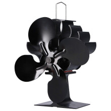 (As show, One size) Stove Fan Single Head 4 Blade Heat Powered Fireplace Wood Burning Eco Friendly Fan Efficient Heat Distribution