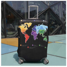 (As show, One size) Elastic suitcase cover trolley case dust cover bag protective cover map pattern 24/28 inch/30 inch one piece dropshipping Map S (18-20 inches)