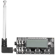 (As show, One size) FM Transmitter Board Digital LCD 2 Channel 76MHz108MHz Stereo Audio Module 3.6V15V