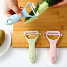(powder, One size) Nordic color peeler kitchen gadgets peeler knife multi-functional melon and fruit ceramic peeler fruit peeler Nordic blue