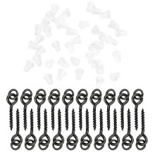 (As show, One size) 20pcs Threaded Boilie Bait Screws 40pcs Fishing Hook Stop Hook Boilies Stopper Fishing Hook Block Beads Carp Fishing Terminal Tackle