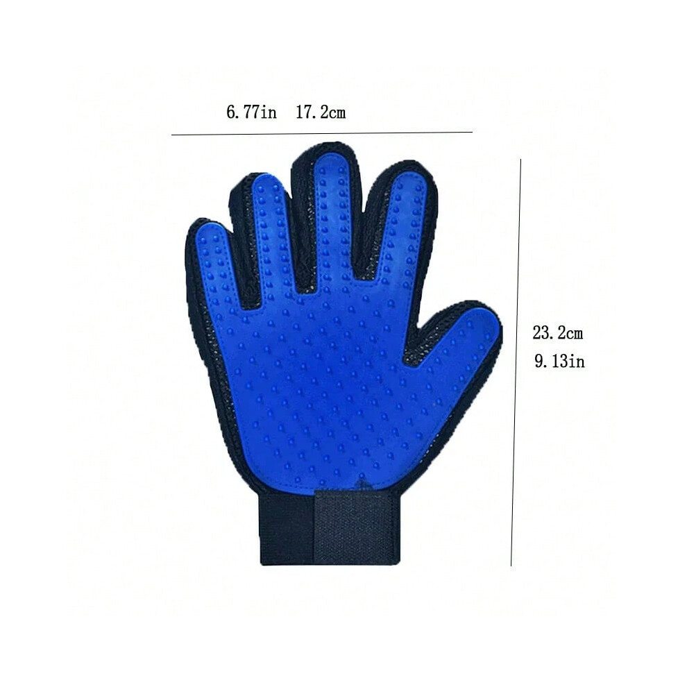 (Blue) Silicone Pet Gloves Cat Dog Hair Removal Cat Supplies Comb Hair Removal Brush Rubber Sticky Hair Gloves