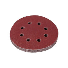 (As show, One size) 125mm Round Shape Red Grinding Discs 8 Hole Grit Sand Papers(120#)