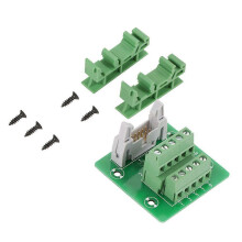 (As show, One size) IDC10P 10Pin Male Header Breakout Board Terminal Block Connector PLC Interface with Bracket