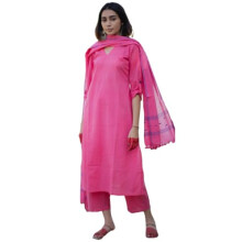Gosriki Rayon Blend Solid Solid Kurta com Pant & Dupatta (Janeu Pink-Gs_m_pink_medium)