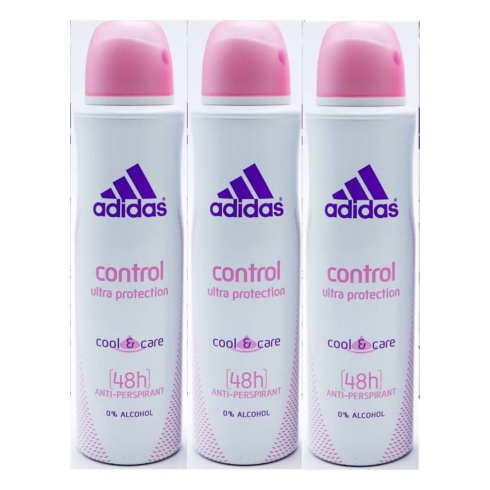 3 x Adidas Cool & Care 48hrs Women's Antiperspirant Body Spray - Control Ultra Protection-image-OPC-PHJ7VZN-NEW