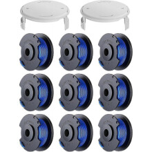 11 Pack Replacements for Ryobi One + Ac14rl3a 18v 24v 40v Edge Cutter, Spool 1.6mm, Length 30.17m (9 Spool Edge Trimmer Line, 2 Covers)