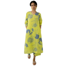 Gosriki Feminino Rayon mistura Kurta impressa direta com Palazzo (Anaar-Green-Ks-GS_M_GREEN_MEDIUM)