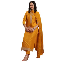Gosriki Jagah Silk Blend bordou Kurta bordado em reto com Pant & Dupatta (Likha Yellow-Gs_L_yellow_large)