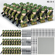 (24pcs-G) 24pcs War II the British and German armies Desert Military Sodiers Weapons Minifigures Kids Toys Gifts