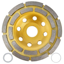 (As show, One size) Diamond Cup Grinding Wheel Double Row Concrete Grinding Wheels for Granite Stone Marble115mm