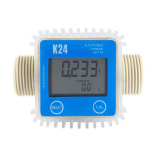 (As show, One size) K24 LCD Turbine Digital Diesel Fuel Flow Meter Widely Used for Chemicals Water