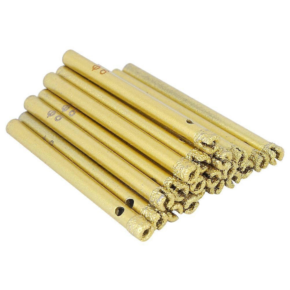 (As show, One size) 20PCs Hand Electric Drill Bit Brazing Hole Opener Gold 6mm for Glass / Ceramic Tiles / Granite-image-OPC-PHJ8BPZ-NEW