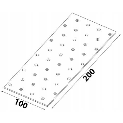 Perforeret plade PP12 100x200x2,0 (1) 2