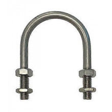 U-Bolt M20 X65mm Thread, 280mm Inside Diam, 340mm Inside Height T316 Stainless Steel