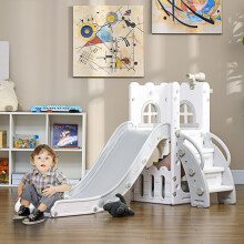 AIYAPLAY 5 in 1 Kids Slide for Indoor Use, for Toddlers 1-3 Years, Grey