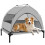 PawHut (S) PawHut Portable Elevated Dog Bed with Removable Canopy 2