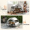 PawHut (L) PawHut Portable Elevated Dog Bed with Removable Canopy 7