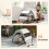 PawHut (S) PawHut Portable Elevated Dog Bed with Removable Canopy 7
