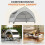 PawHut (L) PawHut Portable Elevated Dog Bed with Removable Canopy 4