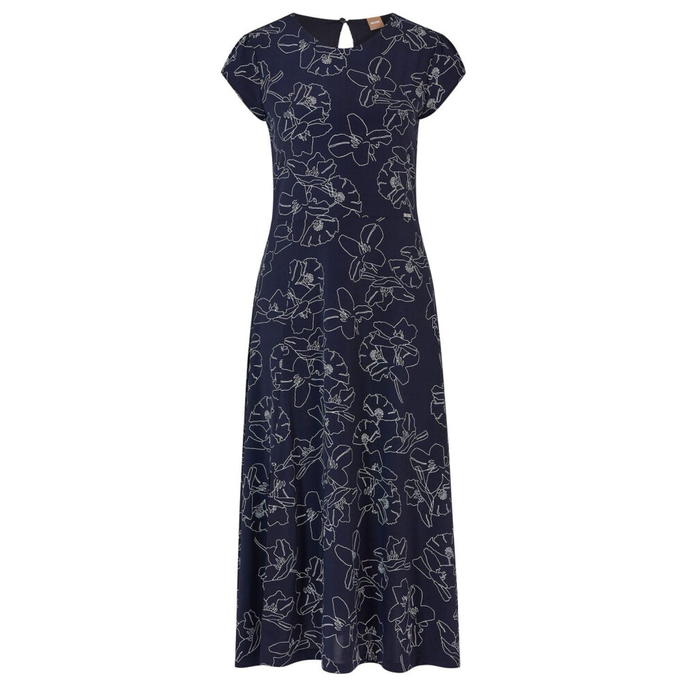 (6 UK, Navy/White) Boss Womens/Ladies Eletas Dress