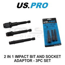 US PRO Tools 2 In 1 Impact Bit and Socket Adaptor - 3pc Set 7192