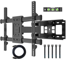 BONTEC TV Wall Bracket for 32-85 Inch LED LCD, Full Motion Swivel Tilt TV Wall Mount, Heavy Duty Dual Arms up to 60kg, Max VESA 600x400mm, Universal