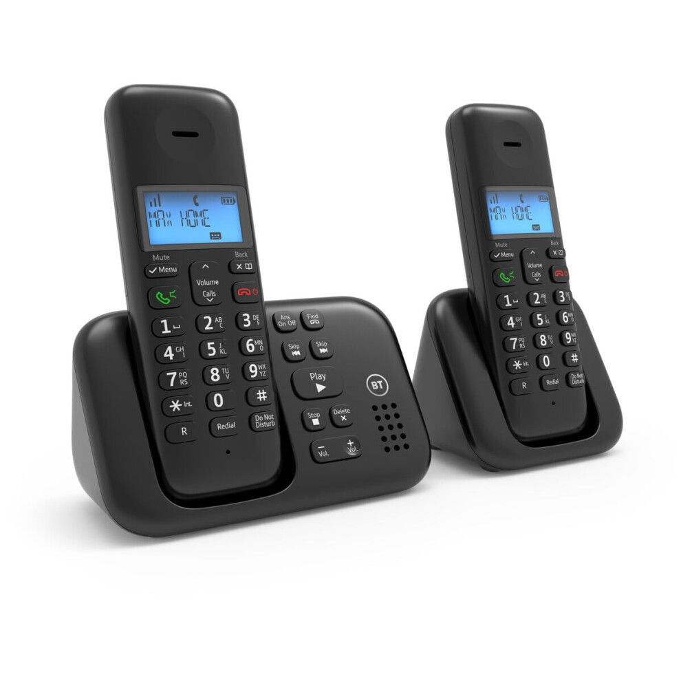 BT 3960 Cordless Landline House Phone, Home Phone, Nuisance Call Blocker, Do Not Disturb button, Answer Machine, Twin Handset Pack