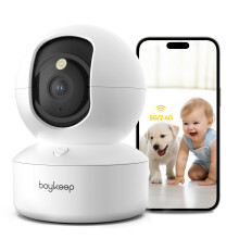 BoyKeep Pet Camera, 2K 3MP Dog Camera, 360 WiFi Cameras with APP, Indoor Cameras for Baby Cat Puppy CCTV, 2-Way Audio, Night Vision, New 5GHz Versio