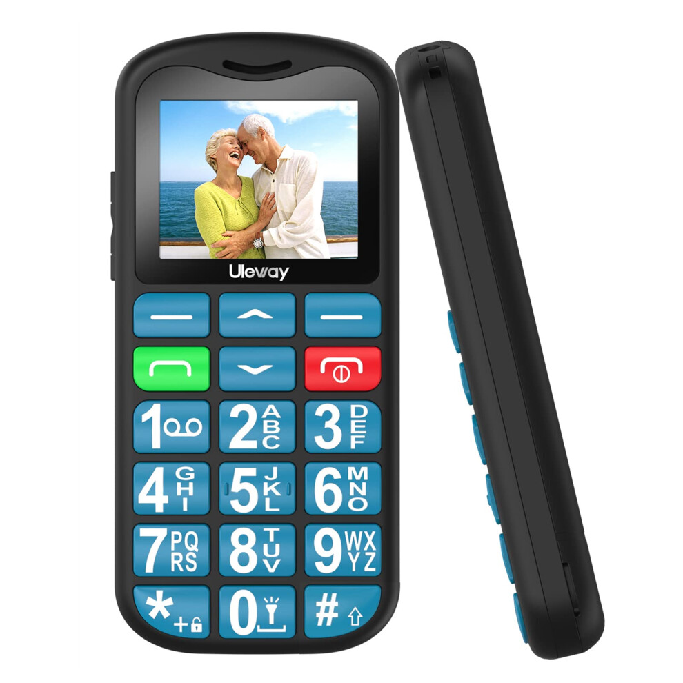 uleway Big Button Mobile Phone for Elderly, Easy to Use Basic Mobile Phone, SIM Free Unlocked Senior Mobile Phone With SOS Emergency Button, Large Vo