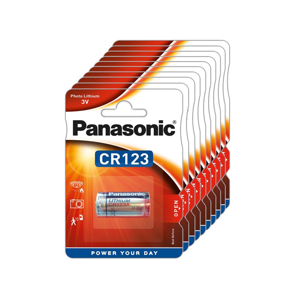 Panasonic CR123 Batteries (CR123a) - Pack of 10
