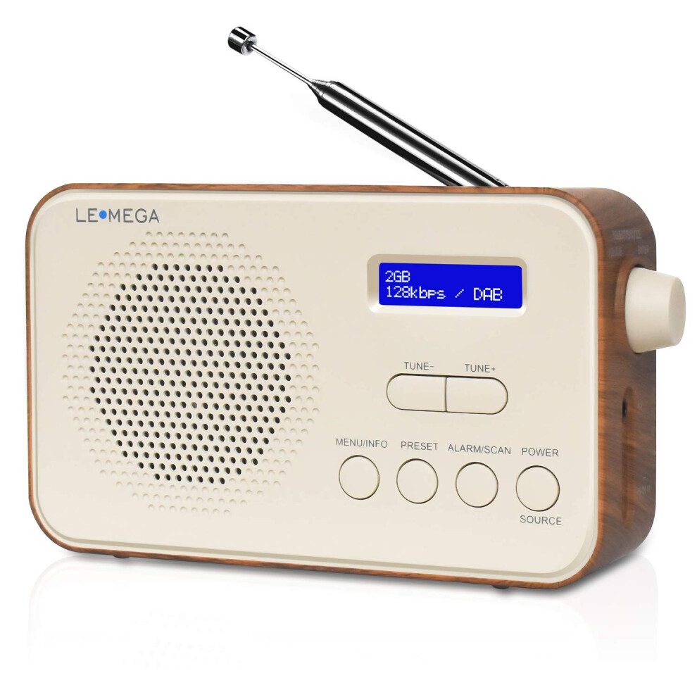 Lemega Pr2 Portable Dab/Dab+ And Fm Digital Radio,Personal Small Dab Radio, Alarm Clock,60 Preset Stations,Headphones-Out,Batteries Or Mains Powered 1363176777640