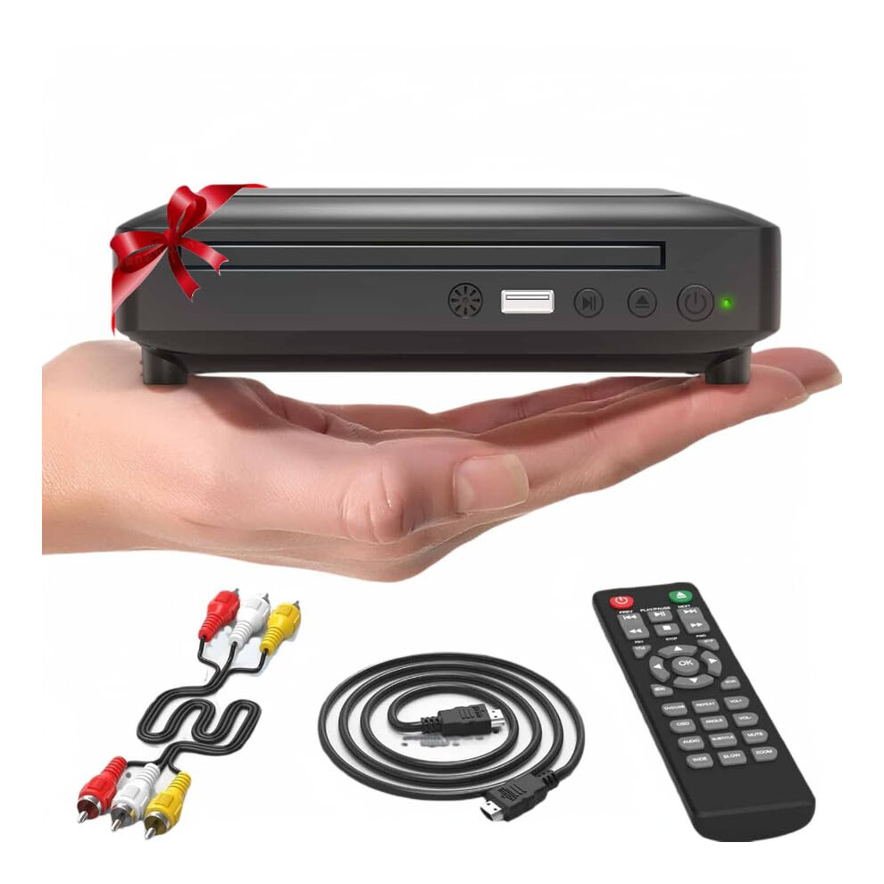 Ceihoit DVD Player HDMI for TV, Mini 1080P HD DVD CD/Disc Player with HDMI/AV Output, Cables Included, USB Input, Supported DVD-VCR Combo Built-in PA
