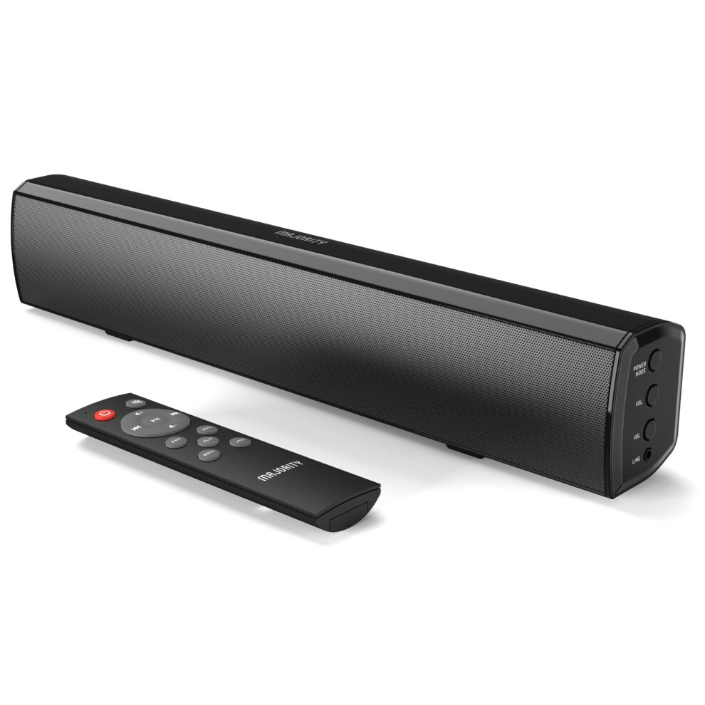 Majority Bowfell | Bluetooth Sound Bar For Tv | 50 Watt 2.0 Stereo Speaker Soundbar | Optical, Rca, Usb, Mp3 & Aux Input | 39Cm | Custom Eq Settings 9173805676594