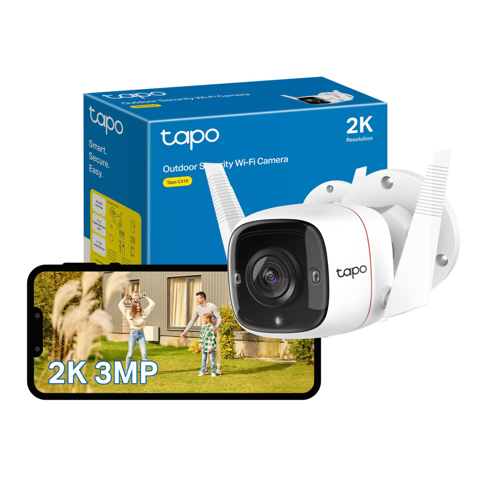 Tapo C310 2K 3Mp Wired Security Camera Outdoor, Motion Detection, Ip66, Built-In Siren, 2-Way Audio, Night Vision, Cloud And Local Storage, Works Wit
