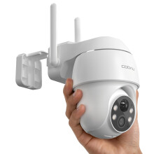 COOAU Security Camera Outdoor Wireless with 2K, 360 PTZ Camera with Colour Night Vision, Rechargeable Battery CCTV Camera, 2.4G WiFi Camera (Battery