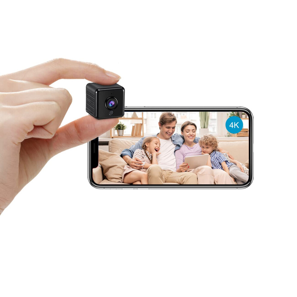 Aobocam Mini Camera For Home 4K Hd Indoor Battery Mini Wireless Wifi Security Camera App Control Smallest Surveillance Camera For Room Nanny Cam With