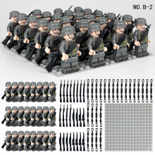 (24pcs-E) 24pcs War II the British and German armies Desert Military Sodiers Weapons Minifigures Kids Toys Gifts