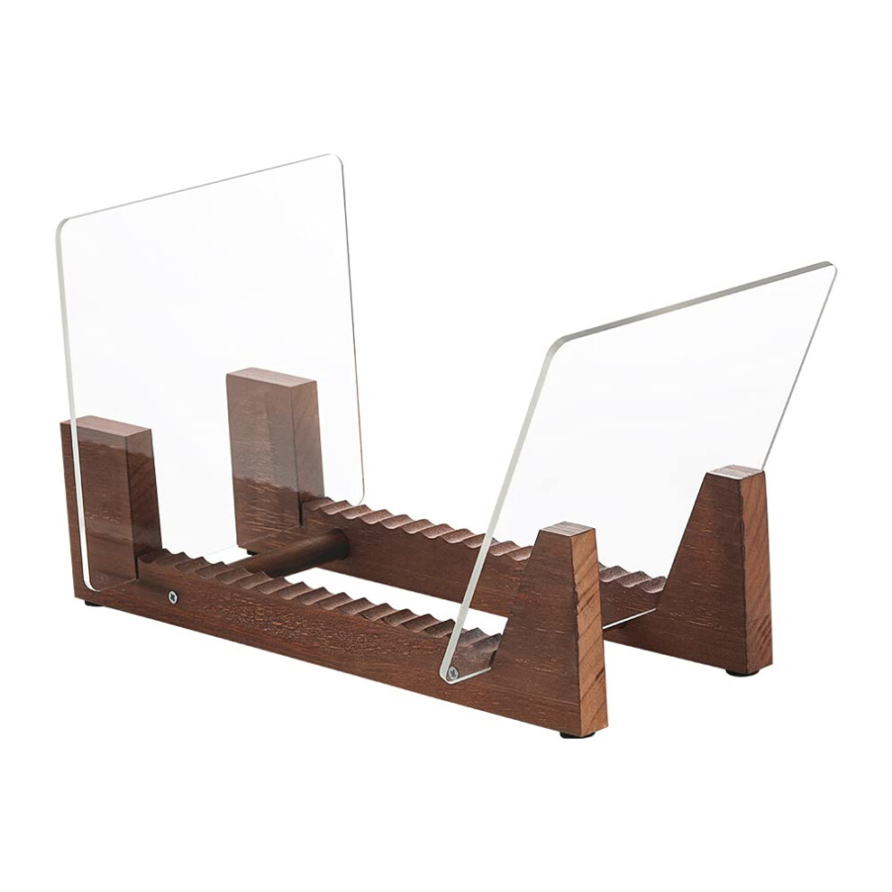 Tincogo Brown Wood Vinyl Record Storage Holder - Vinyl Ip Records Stand - Album Storage Organizer Display Stand Rack Holds Up To 50 Albums | Dvds | Cds
