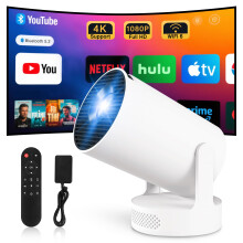 Mini Projector 4K Portable Projectors with WiFi BT 5.4 Projector for Bedroom Smart Projector for Home Cinema Netflix Certified & Auto Keystone,Compat