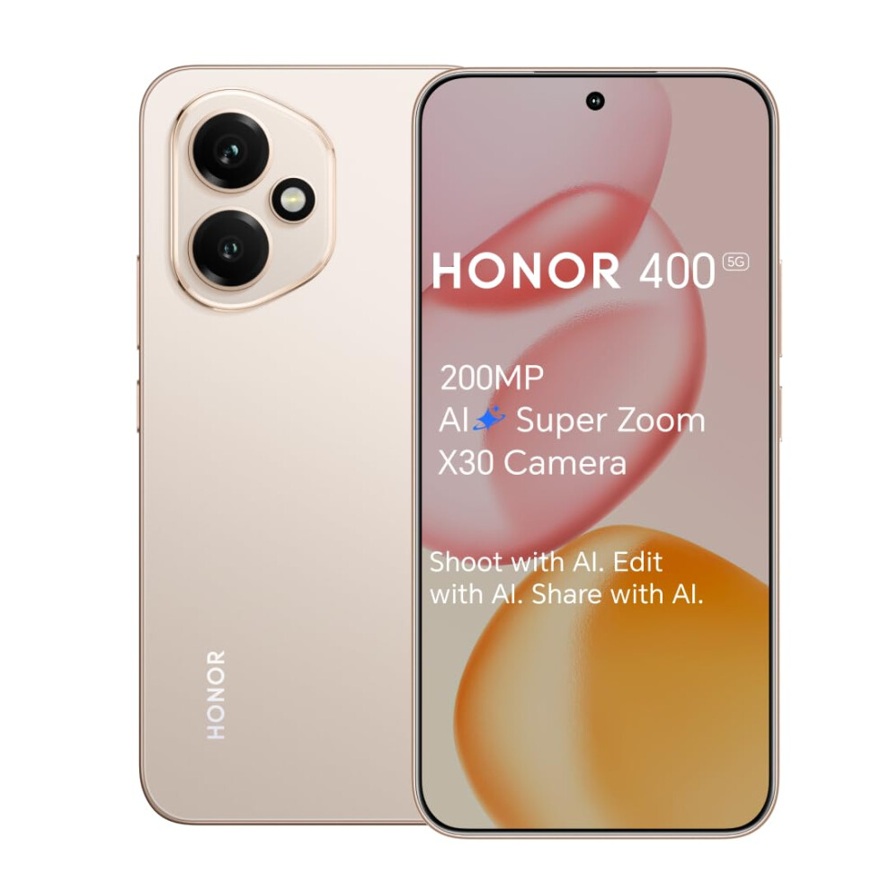 HONOR 400 Smartphone, 5G Mobile Phone, 200MP AI Super Zoom Camera,6.55 inch,5300mAh 66W fast charging,8GB+256GB, 5000nits Ultra Bright Display,5-star