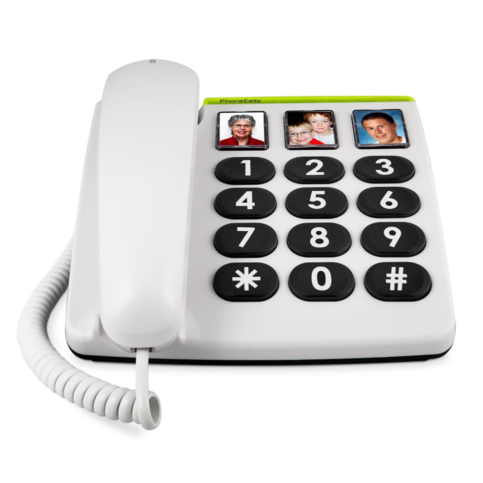 Doro White Phoneeasy 331Ph Big Button Corded Telephone For Seniors (White)
