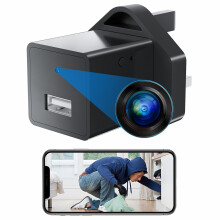 Spy Camera Hidden Camera USB Charger 1080P HD WiFi with Motion Detection Remote App Control Micro Small Wireless Indoor Secret Camera Mini Nanny Spy